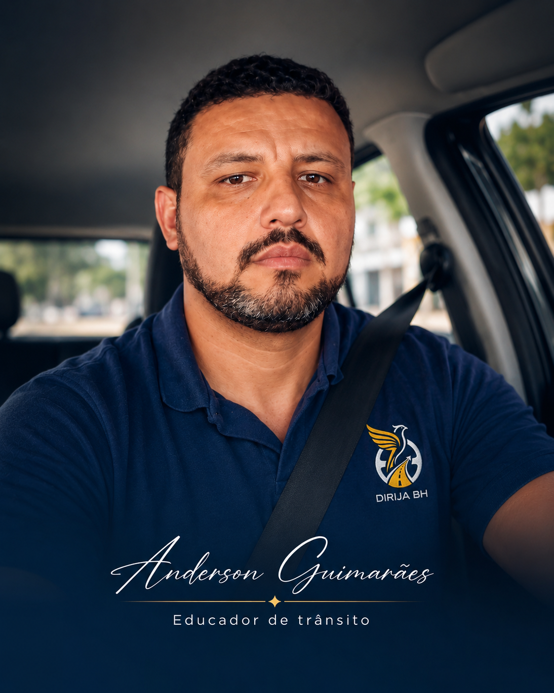 Anderson Guimarães dentro do carro